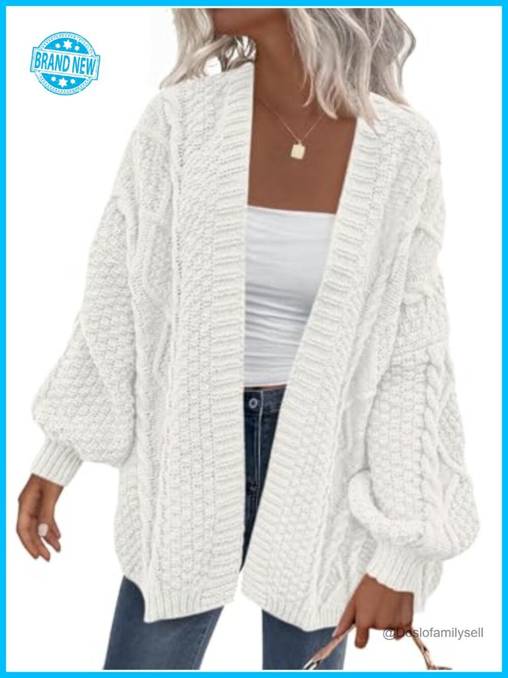 Cable Knit Open Front Chunky Cardigan Sweater